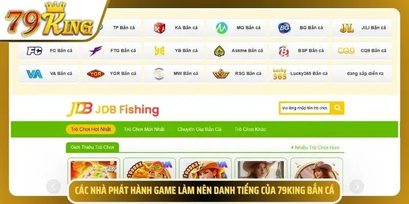 Nhà phát hành game uy tín tại bắn cá 79KING