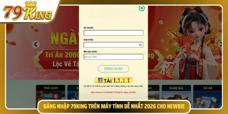 Thao tác đăng nhập 79KING trên máy tính siêu dễ