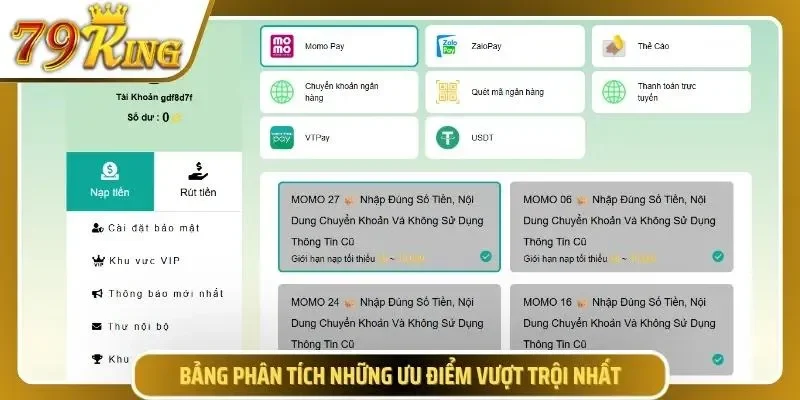 Bảng phân tích những ưu điểm vượt trội của hệ thống
